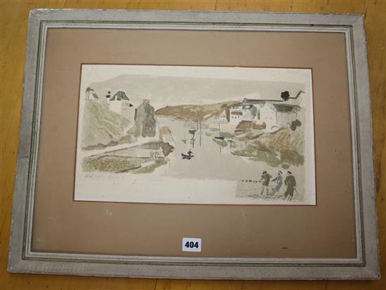 Pierre-Eugène Clairin (1897-1980) lithograph, Donelan, signed in pencil, Redfern Gallery label verso, 24 x 41cm